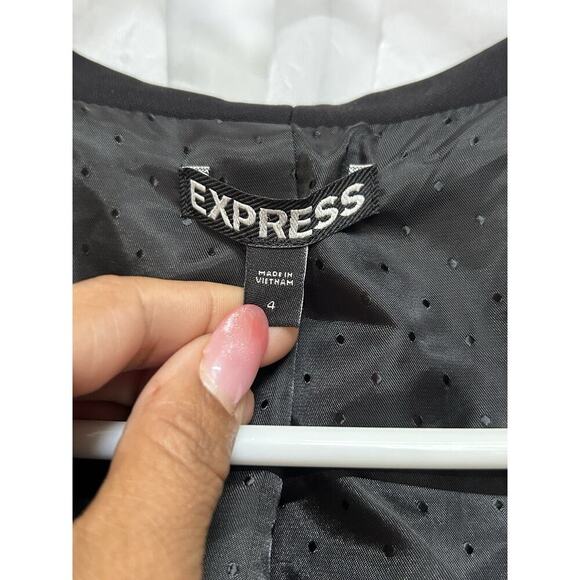 Express Vest Women's Black Sleeveless Blazer Long Career Office Size 4 Boss Babe - Picture 4 of 7